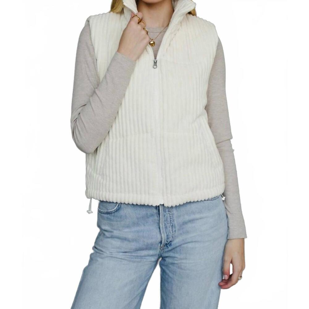 NEW PANACHE taysha corduroy vest in cream